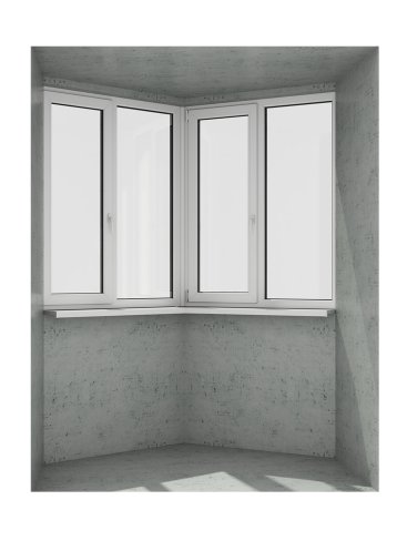 Еркер у вигляді трикутника: 2 безпечних класичних білих вікна (відкриваються 2 половинки) - Купити