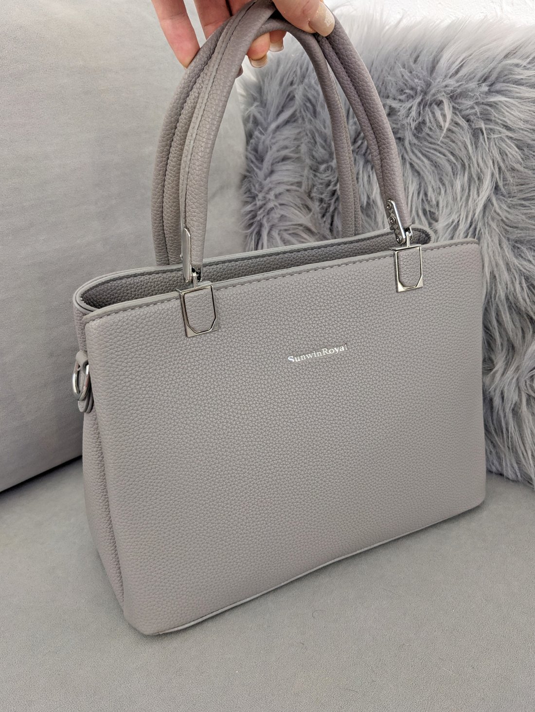 Сумка Urban Strap під натуральну шкіру з широкою шльовкою INNOE 300009-5 Сірий