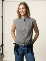 Легка бавовняна сорочка у клітину прямого крою INNOE 630002-1 Сірий