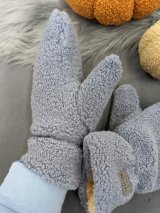 Об’ємні рукавиці з ефектом хутра INNOE 85005-3 Світло-сірий - Купити