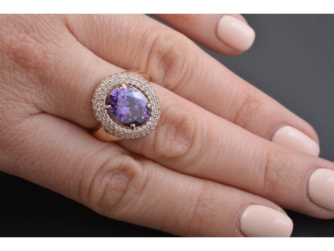 Каблучка із великим кольоровим камінням - Купити