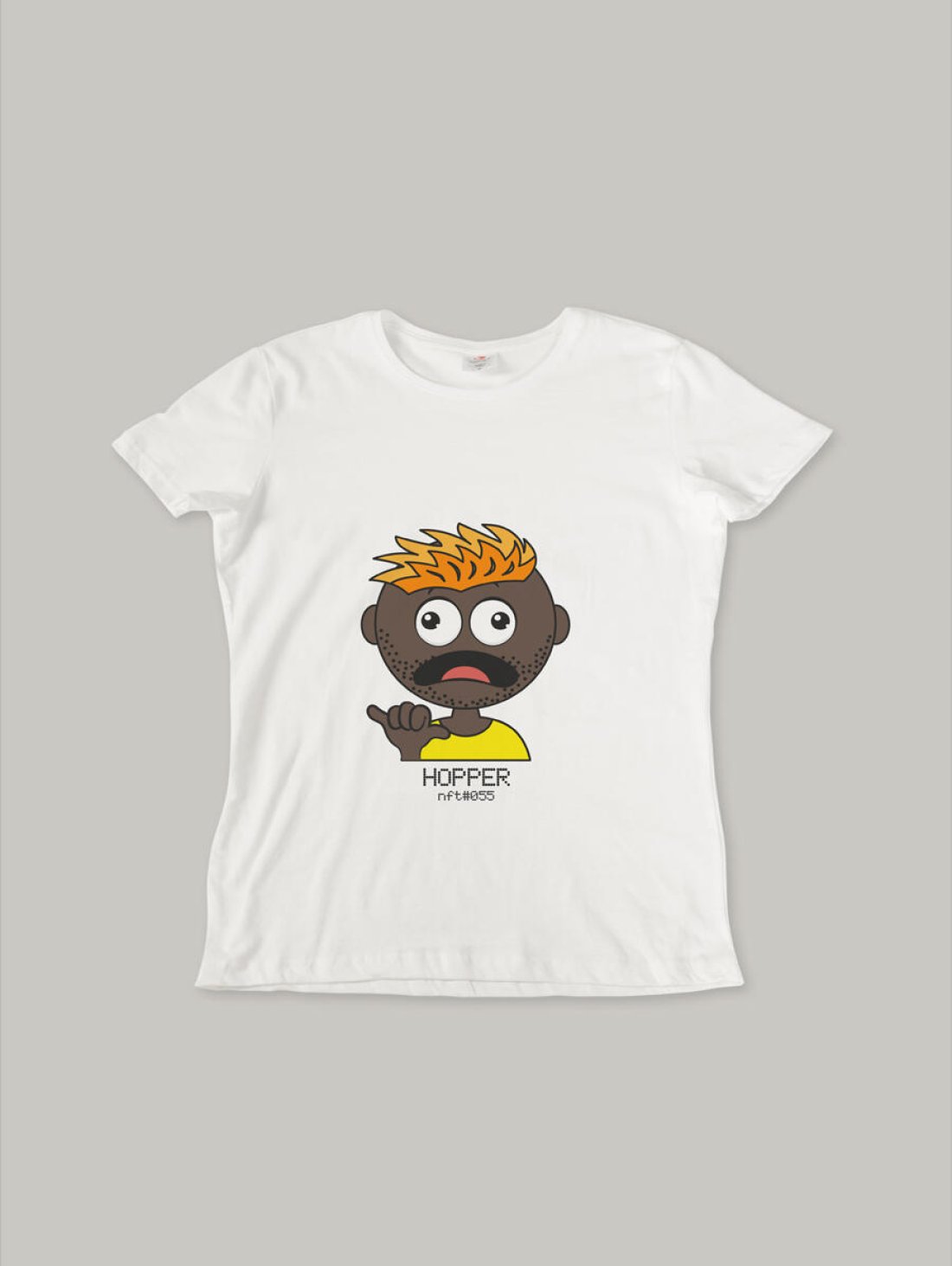 Чоловіча футболка, біла з принтом аватара Hopper 055 - Футболки з принтами - Hopper