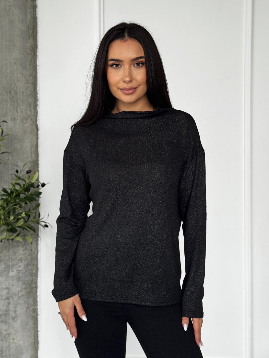 Гольф з люрексовим напиленням INNOE 230208-23 Чорний