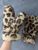 Зимові рукавиці з штучного хутра з принтом леопард INNOE 85005-4 Леопардовий