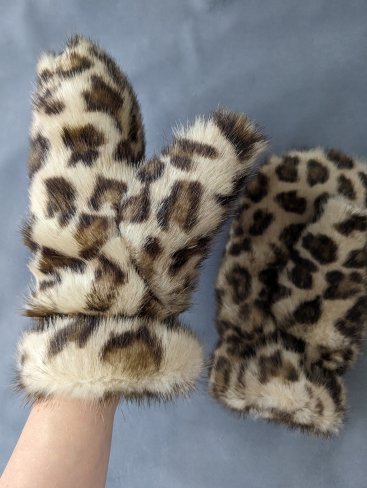 Зимові рукавиці з штучного хутра з принтом леопард INNOE 85005-4 Леопардовий - Купити