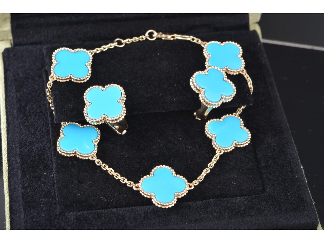 Браслет у стилі Van Cleef , бірюза - Багира