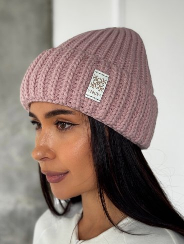 Жіноча шапка на флісі з трендовим дизайном INNOE 950234-1 Світло-пудровий - Купити