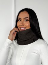 Теплий жіночий в'язаний снуд INNOE 950642-1 Шоколадний