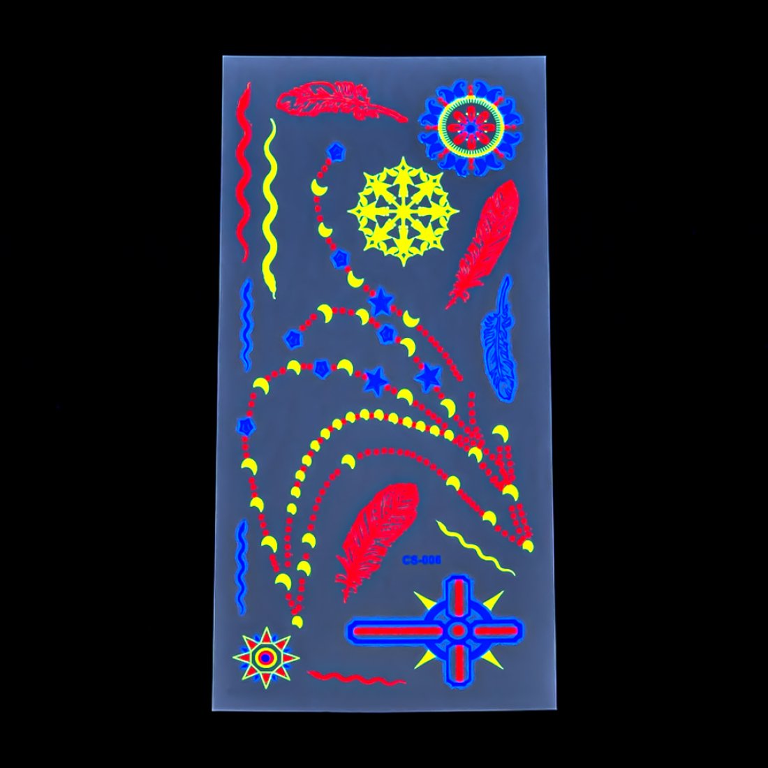 Неонові татуювання Пір'я 21 см