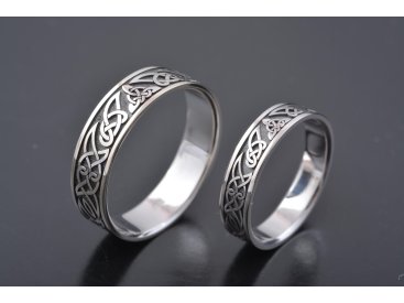 Обручки із візерунком &quot;Триєдність&quot; біле золото - Купити