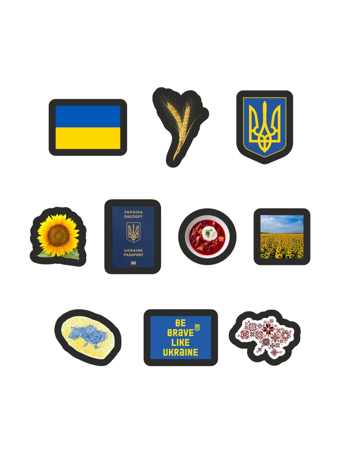 Набір змінних патчів-стікерів на липучці Ukraine (Україна) від Family story