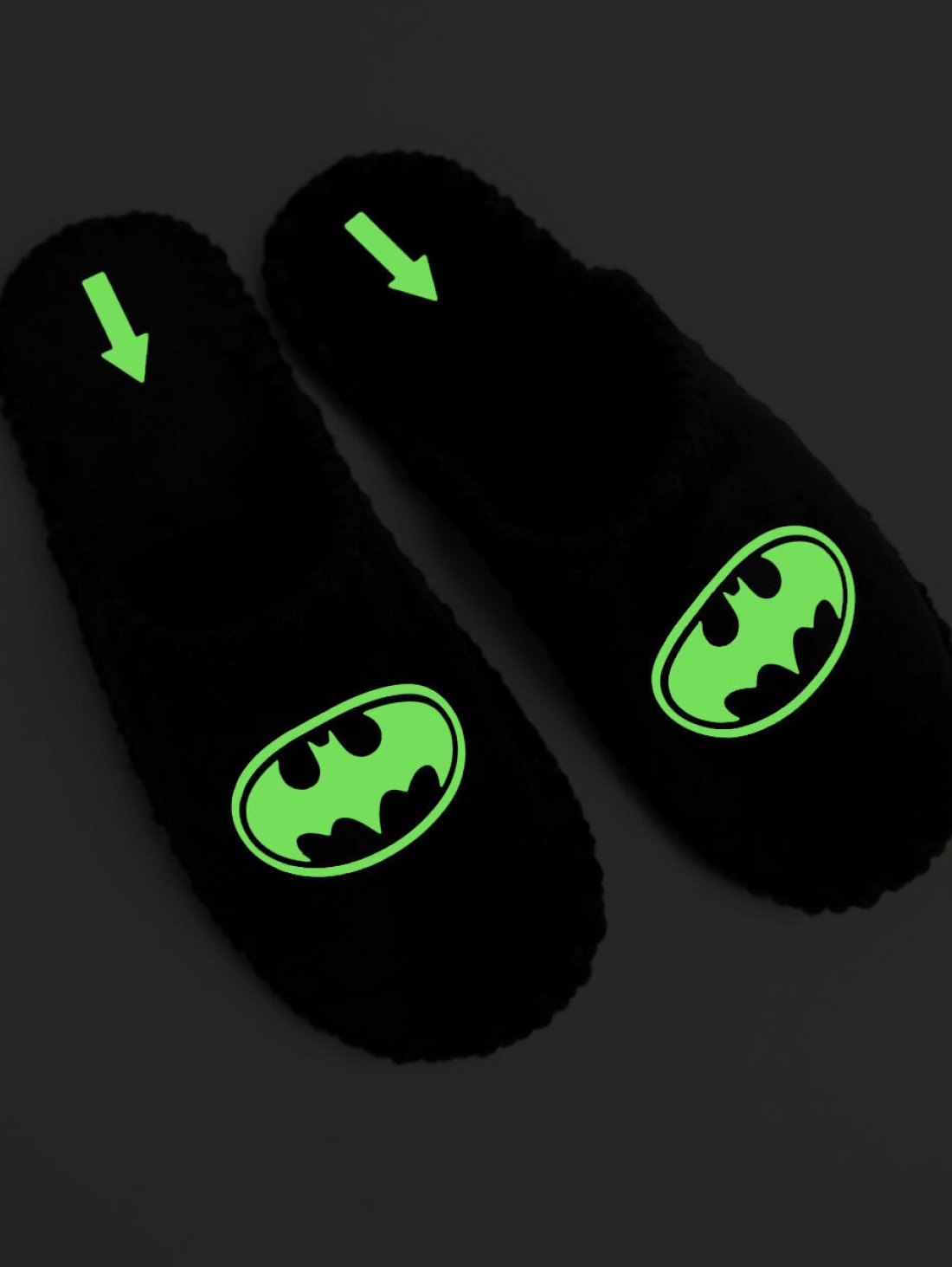 Капці Batman, що світяться у темряві, чорні закриті, Family Story