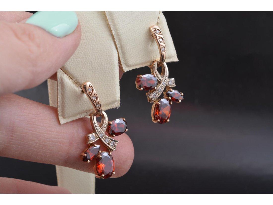 Сережки «Гранатовий букет» - Багира