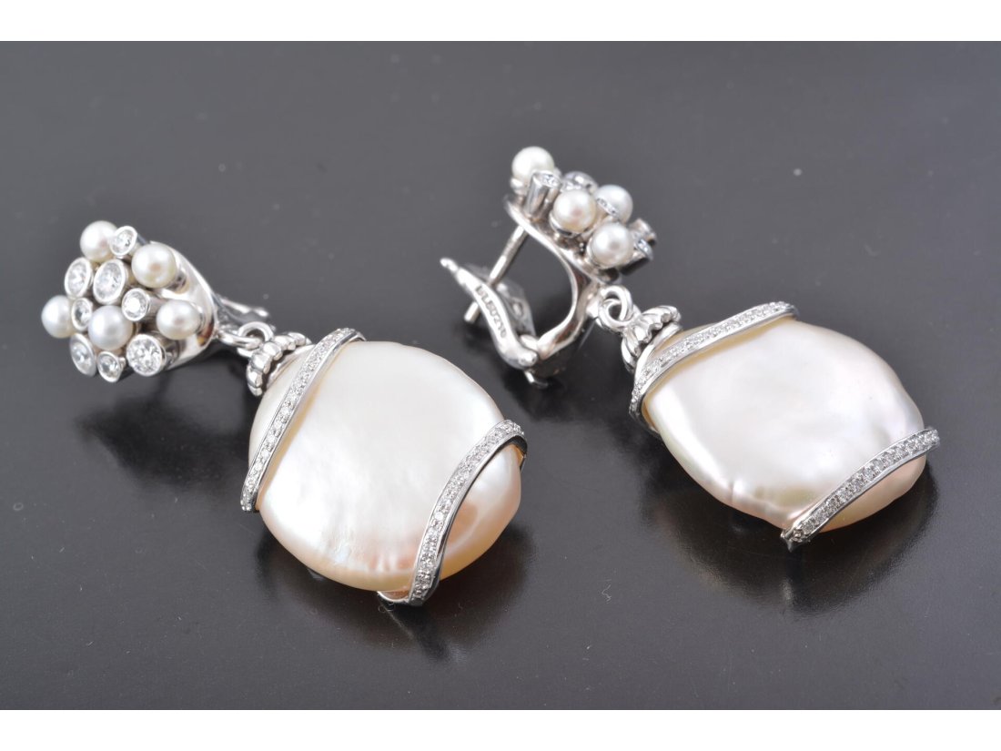 Сережки з перлинами ручної роботи - Багира