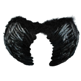 Крила ангела з пухом чорні 40×55 см