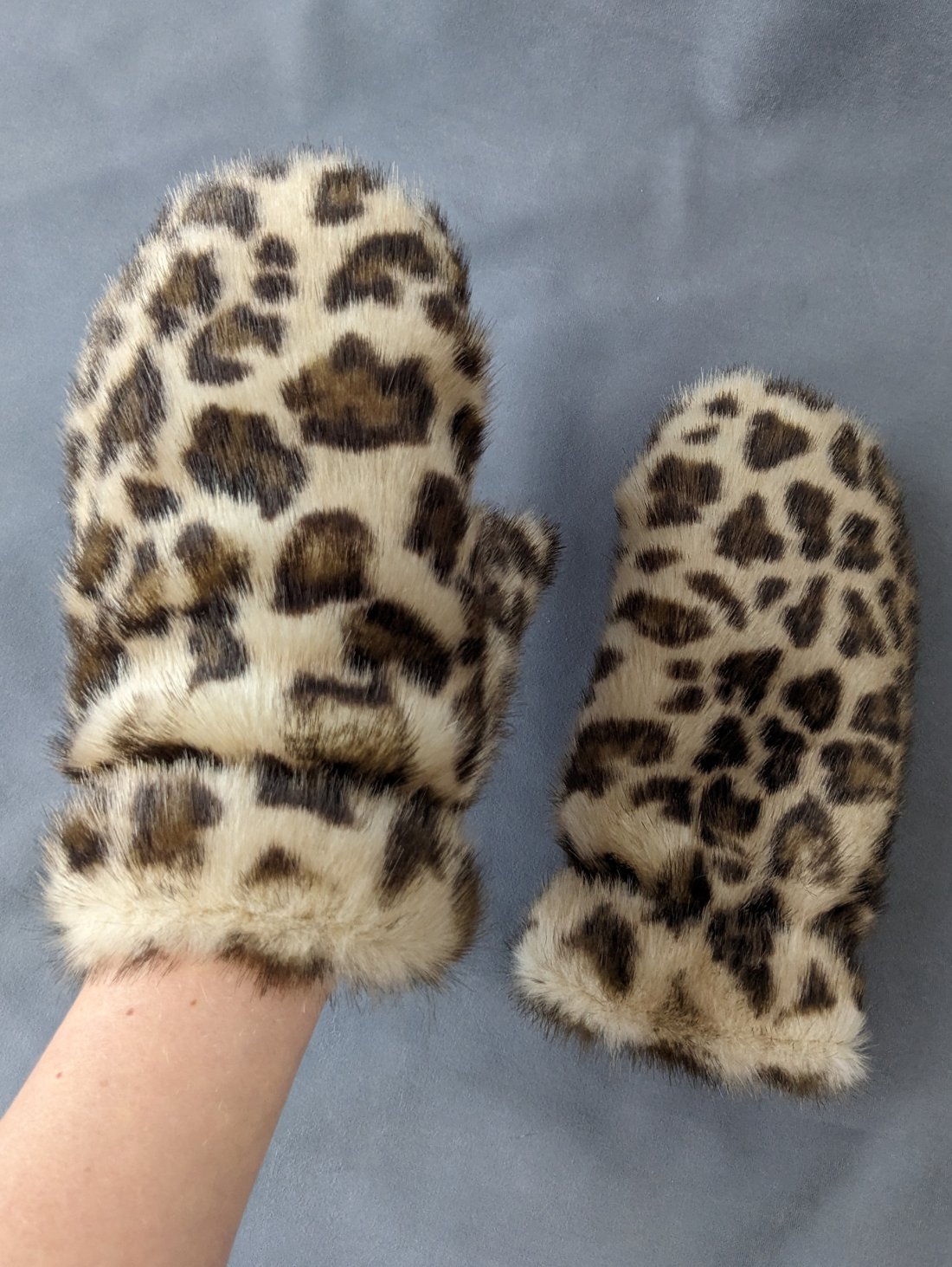 Зимові рукавиці з штучного хутра з принтом леопард INNOE 85005-4 Леопардовий