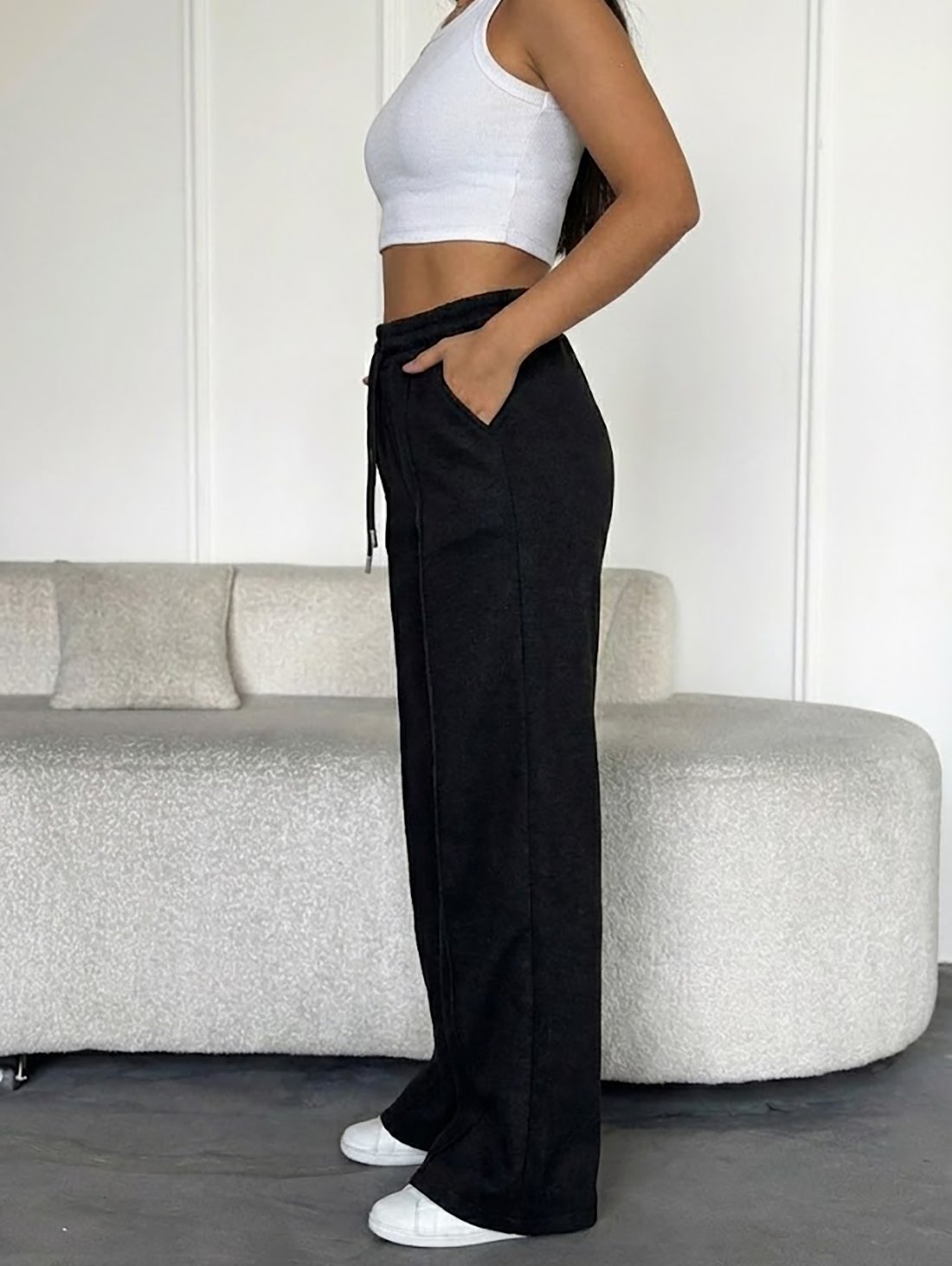 Вовняні штани палаццо INNOE 300031-3 Чорний