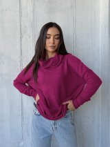 Туніка вільного силуету 230222-3 Малиновий