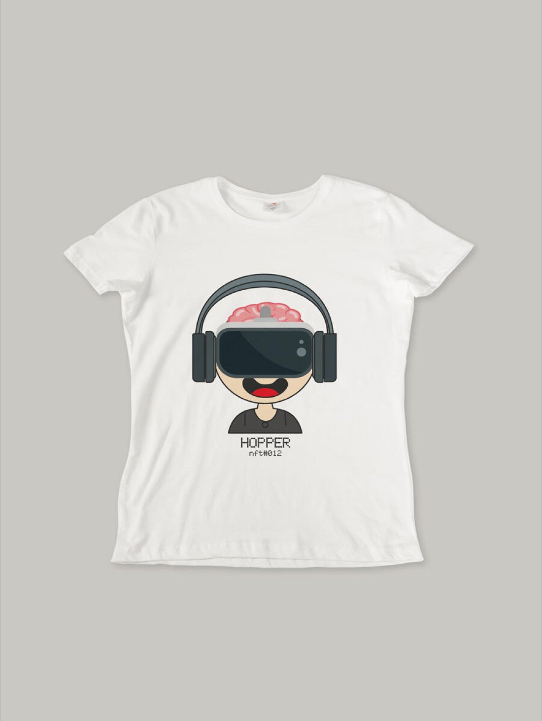 Чоловіча футболка, біла з принтом аватара Hopper 012