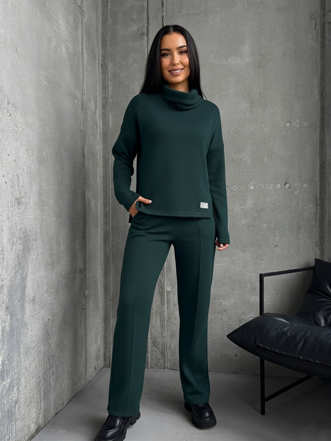 Костюм трикотаж на хутрі INNOE 210366-2 морська хвиля