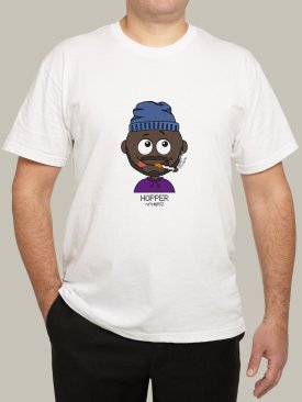 Чоловіча футболка, біла з принтом аватара Hopper 053 - Купити