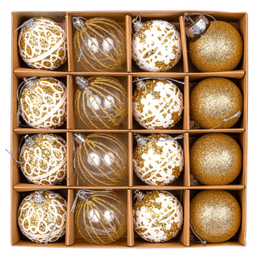 Ялинкові кулі ранкові золото 5,5 см, 16 шт., набір - Купити