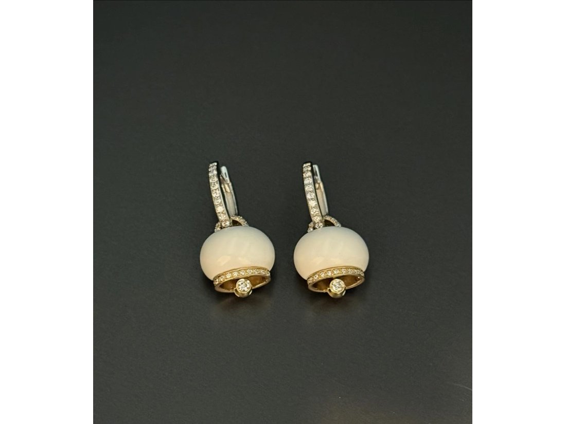 Сережки з чорним оніксом та діамантами у стилі Chantecler, золото - Фото4 Сережки з чорним оніксом та діамантами у стилі Chantecler, золото