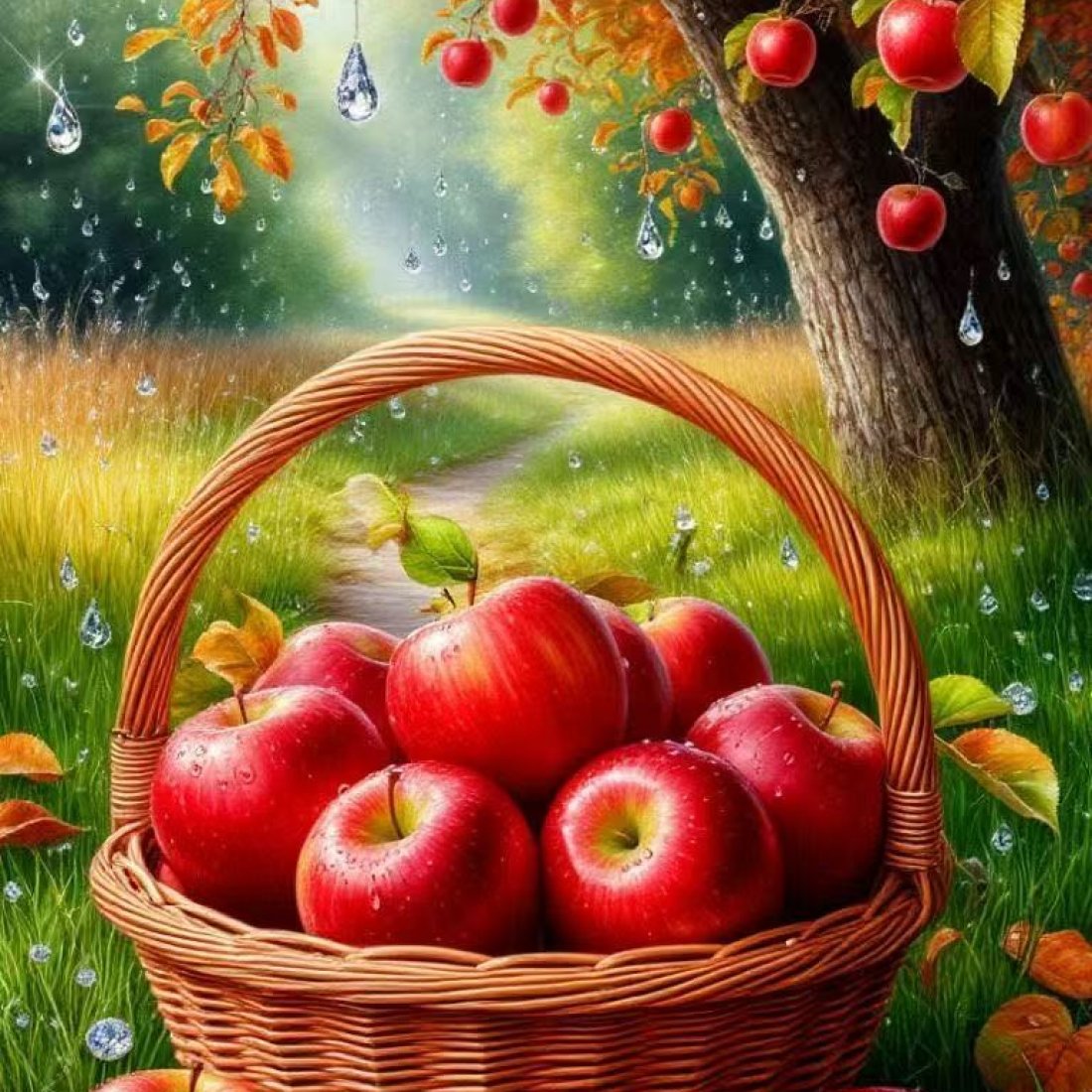 Корзина яблок 40х50 оптом, фото 8555