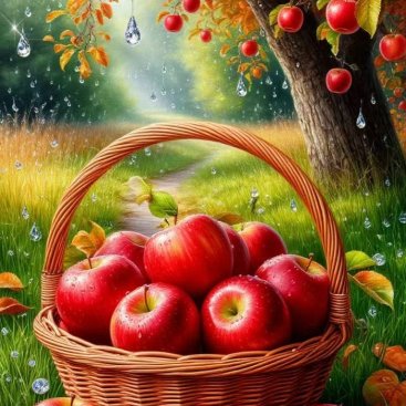 Корзина яблок 40х50 оптом, фото 8555