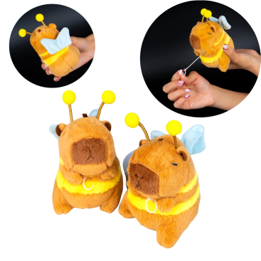 Механічна м'яка іграшка Капібара бджілка 12 см - Купити