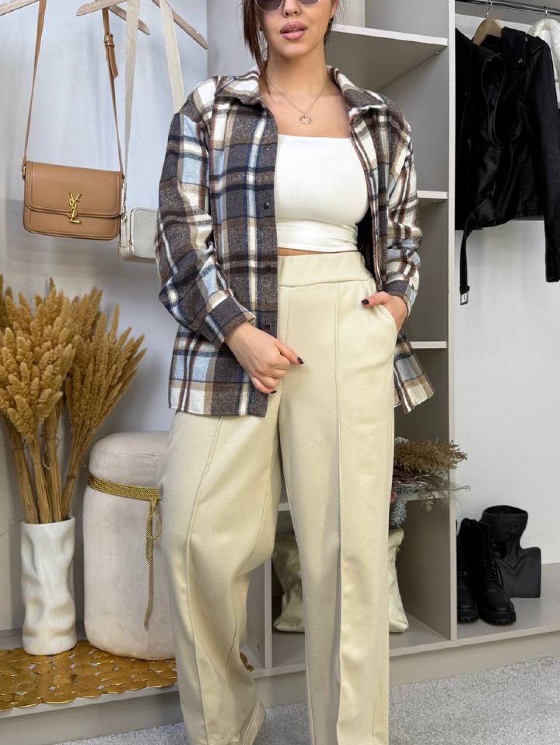 Cтильна базова жіноча сорочка оверсайз INNOE 300066-1 Синій - Innoe