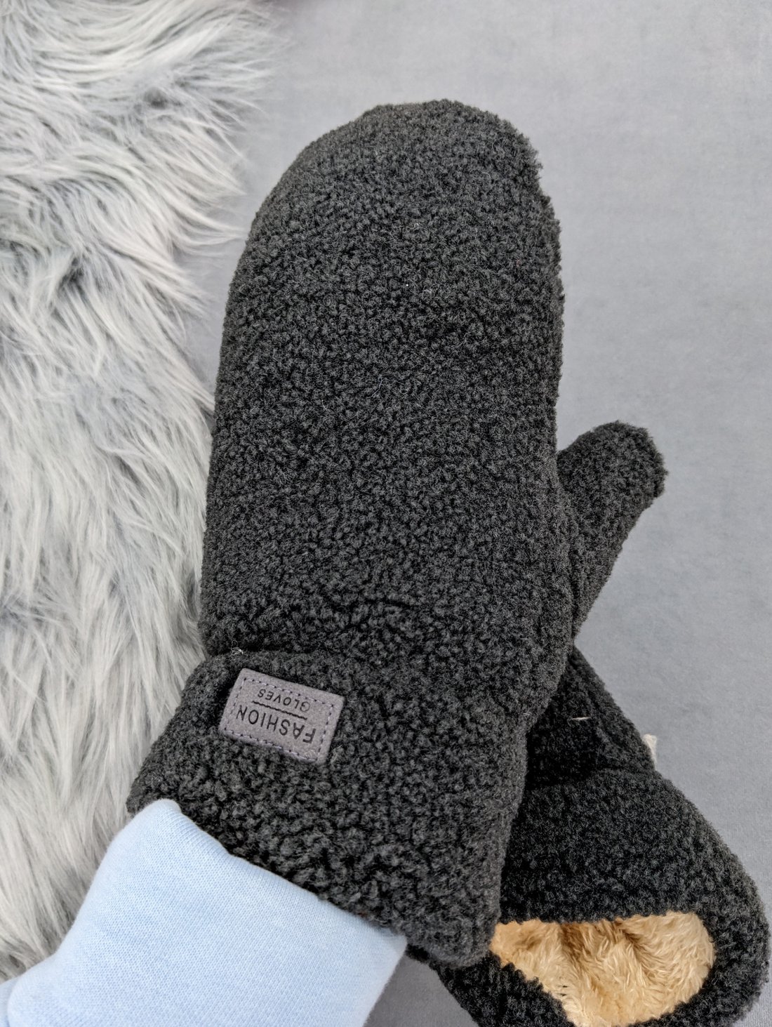 Затишні плюшеві рукавиці — тепло, яке хочеться носити INNOE 85005-3 Чорний