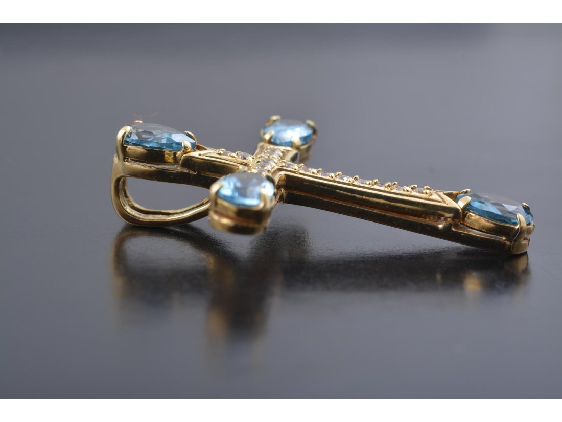 Хрестик декоративний із камінням