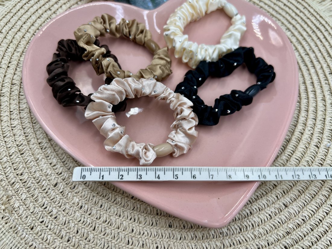 Резинки для волосся атласні. Тонкі 7см . - Кристалік