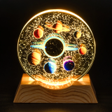 Нічник плоский скляний Космос з планетами 8 см