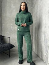 Елегантний теплий комплект – туніка + прямі штани INNOE 210366-4 Зелений