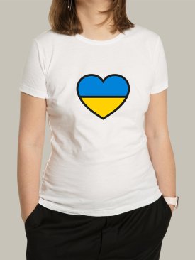 Футболка, біла з принтом &quot; Ukraine heart&quot; - Купити