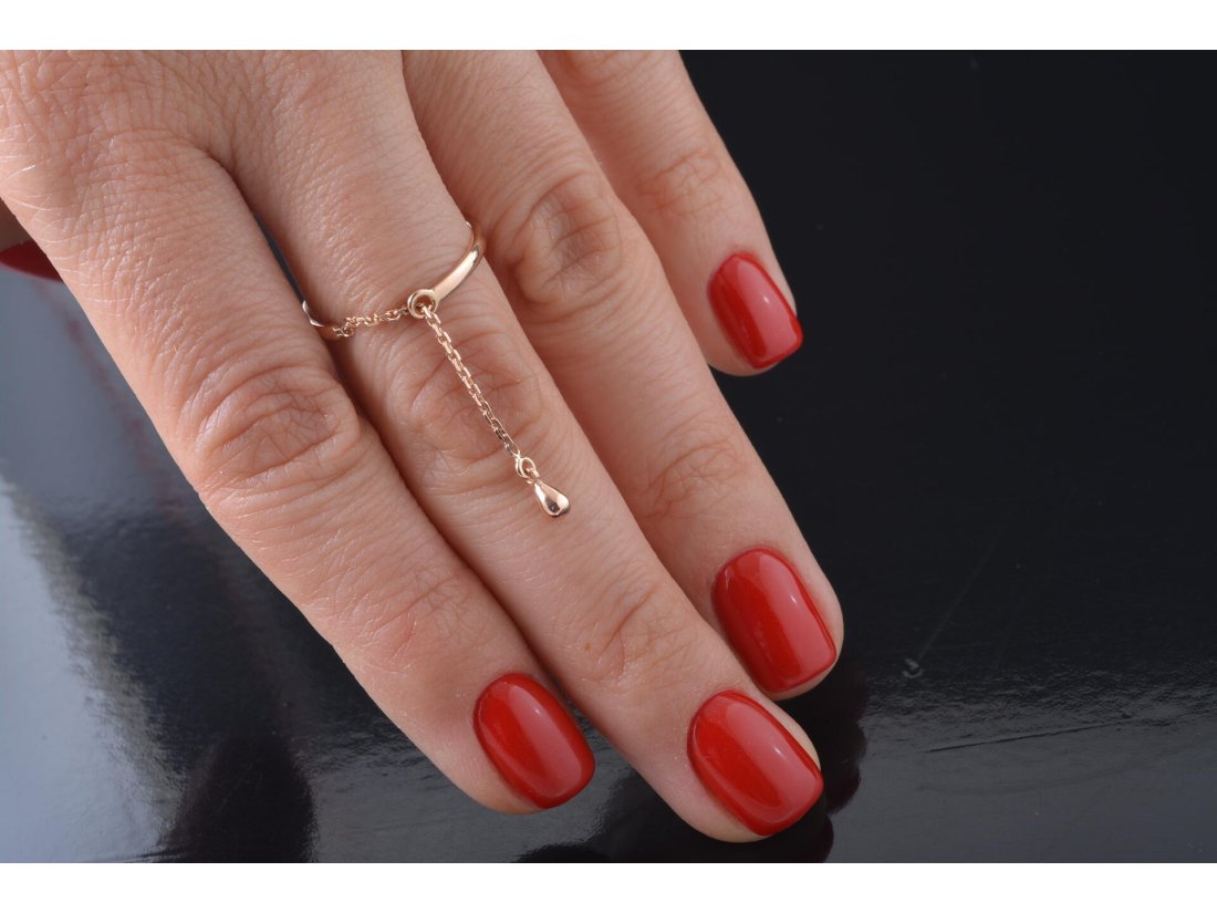 Каблучка з ланцюжком &quot;Крапля&quot;