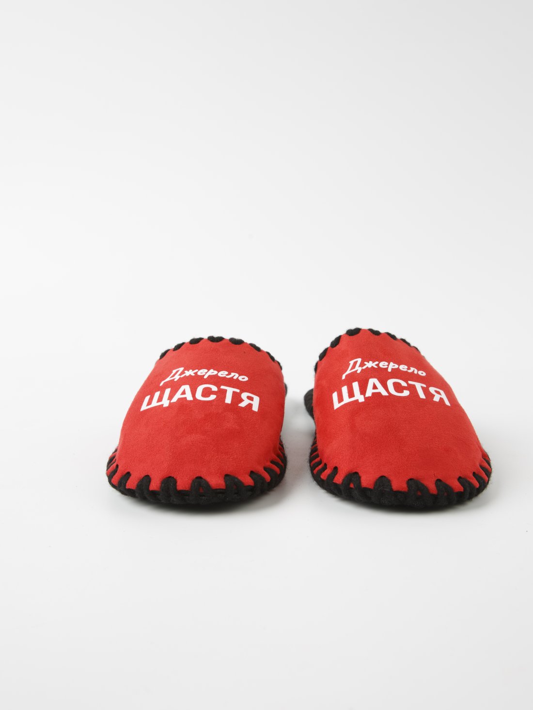 Червоні домашні капці Класичні з принтом Джерело щастя, закриті червоні - 987 - товари що змінюють свідомість