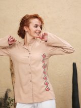Лляна сорочка-піджак прямого крою з оберегом &quot;Мир і достаток&quot; 5550197-1