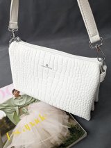 Ефектна жіноча сумка croco текстура INNOE 3528314-1 Білий