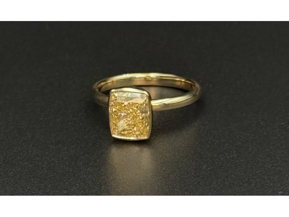 Каблучка з жовтим діамантом - Фото1 Каблучка з жовтим діамантом