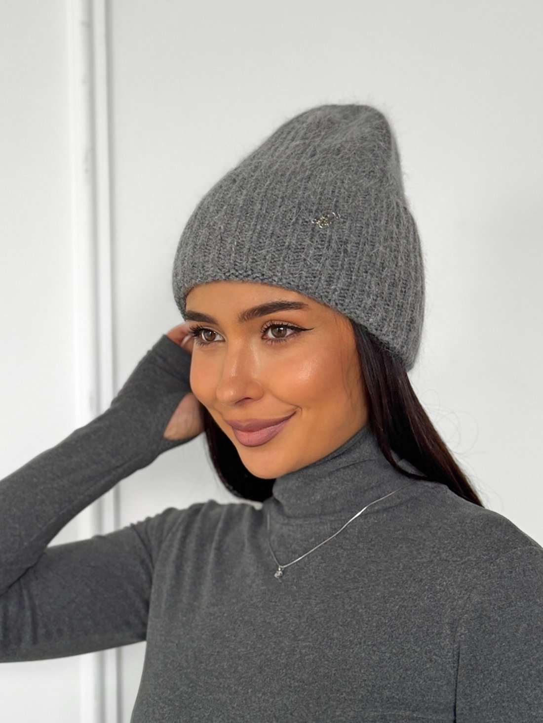 М’яка шапка-біні на флісі для холодної пори року INNOE 950826-1 Сірий