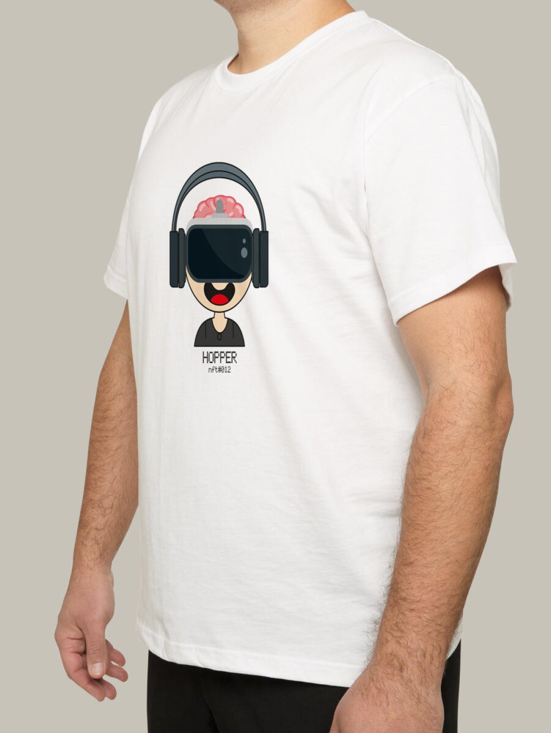 Чоловіча футболка, біла з принтом аватара Hopper 012 - Купити