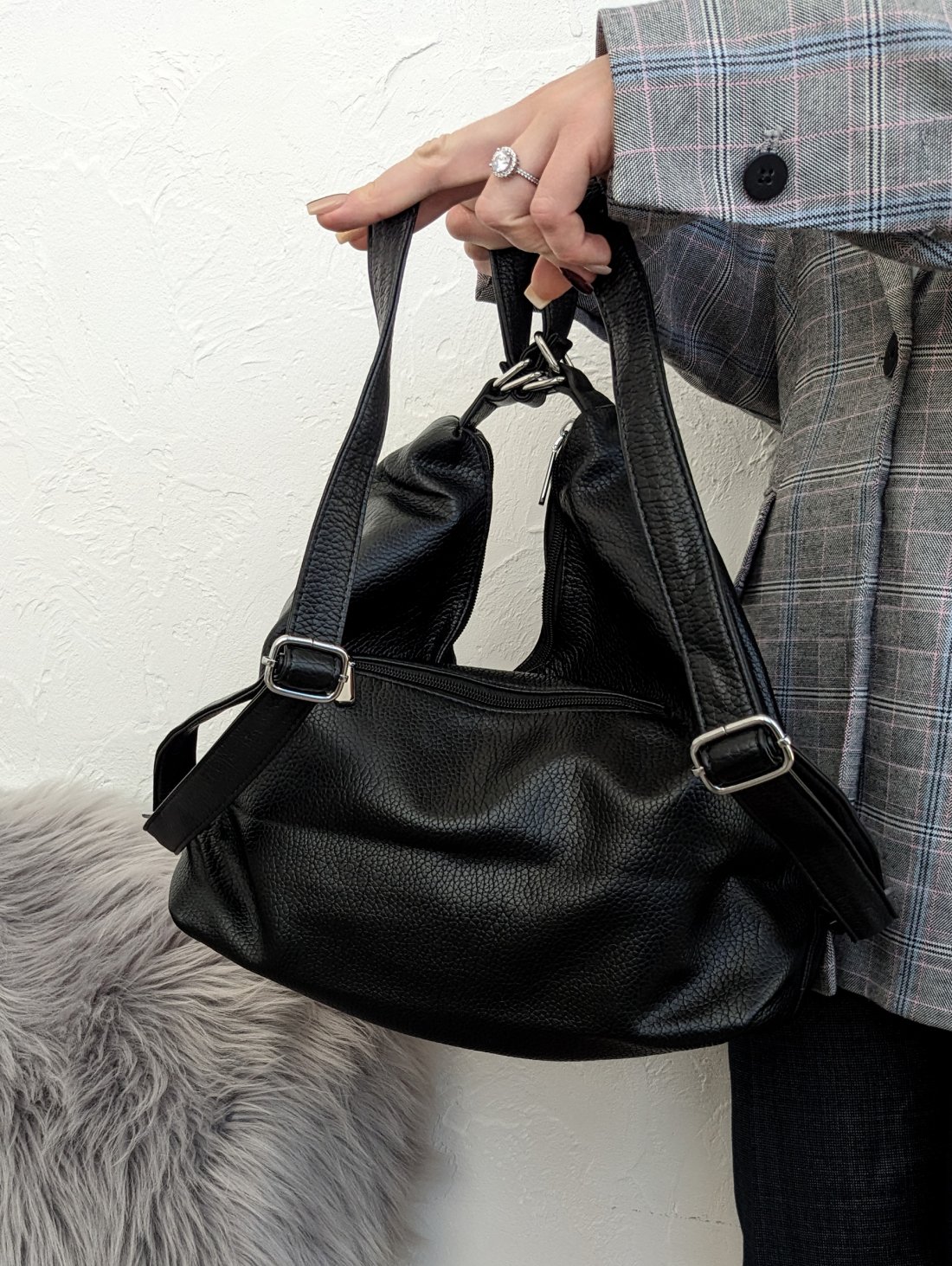 Сумка-рюкзак на блискавках для міського стилю INNOE 350014-1 Чорний