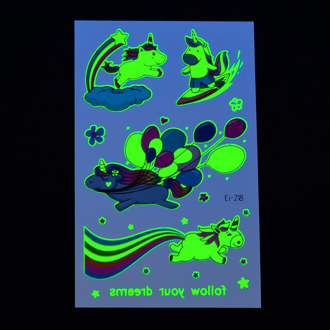Дитячі сяючі татуювання Єдинороги EI-218