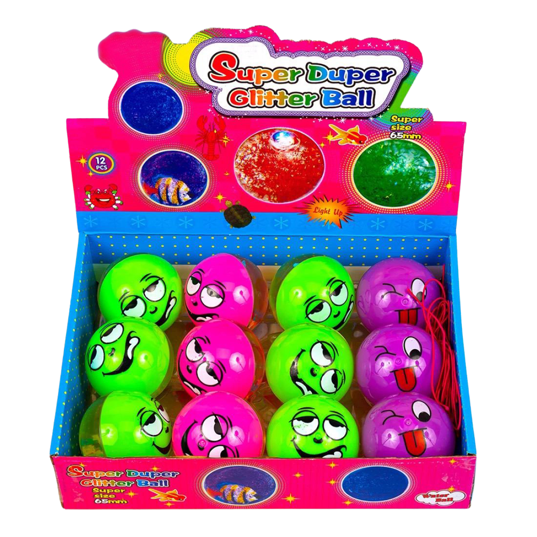 Сяючі м'ячики на резинці Мордочки 6,5 см