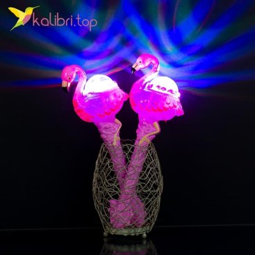 Светящийся музыкальный микрофон-палочка Фламинго оптом фото 01
