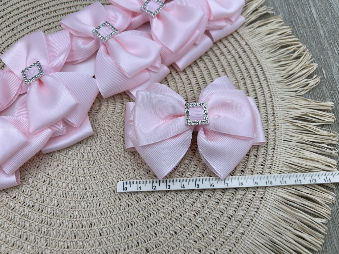 Бантики на затиску рожевий - Кристалік