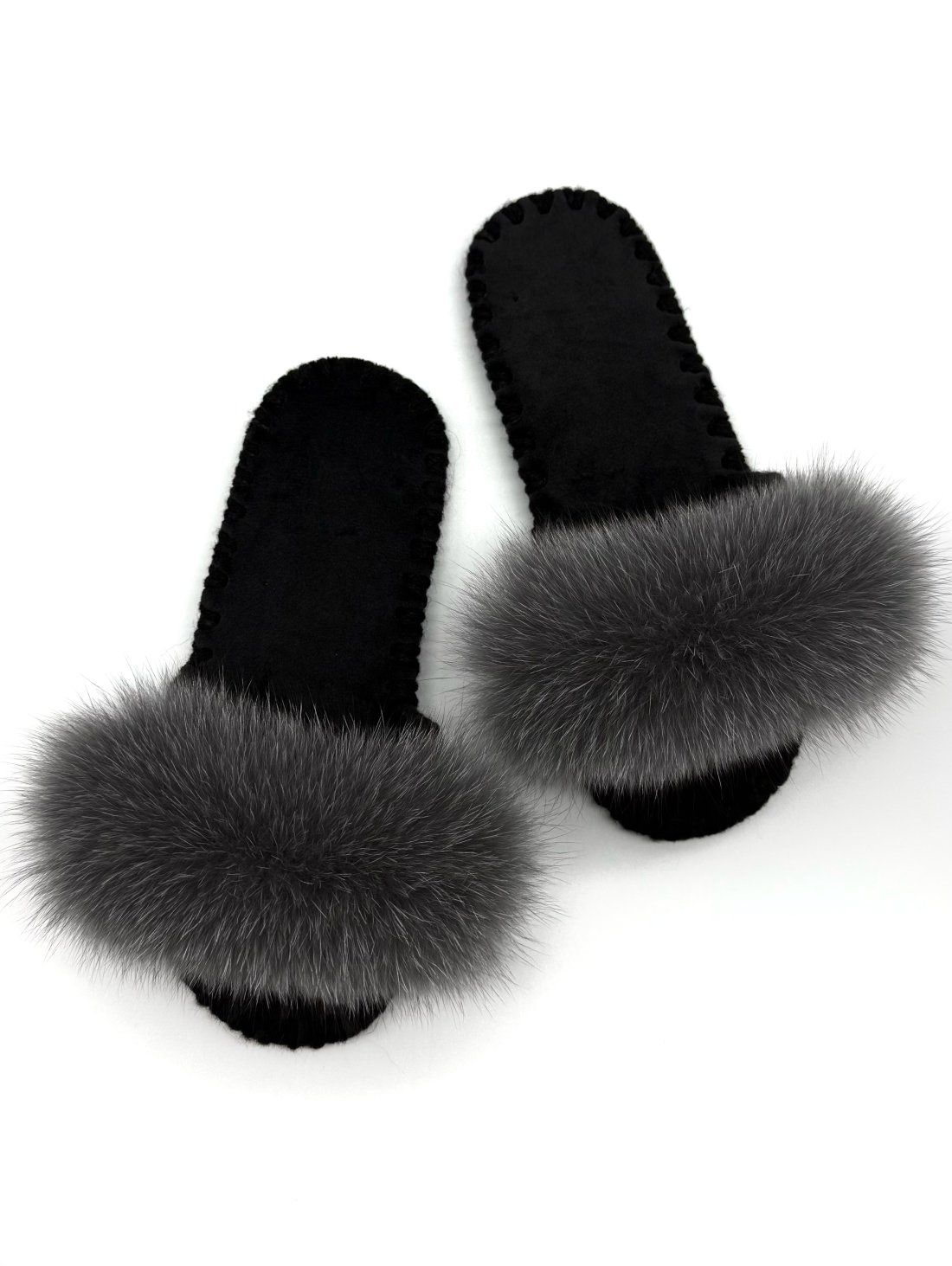 Жіночі домашні капці Пухнастики Family Story з опушкою сірого кольору